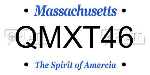 QMXT46 Massachusetts License Plate