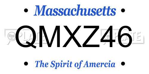 QMXZ46 Massachusetts License Plate
