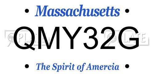 QMY32G Massachusetts License Plate