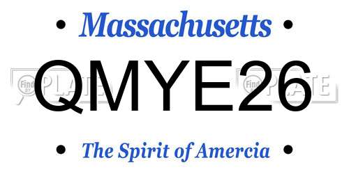 QMYE26 Massachusetts License Plate