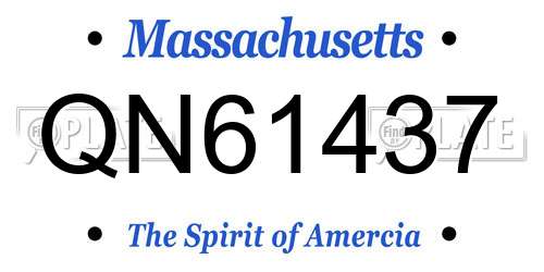 QN61437 Massachusetts License Plate