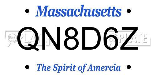 QN8D6Z Massachusetts License Plate