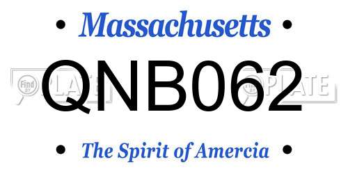 QNB062 Massachusetts License Plate