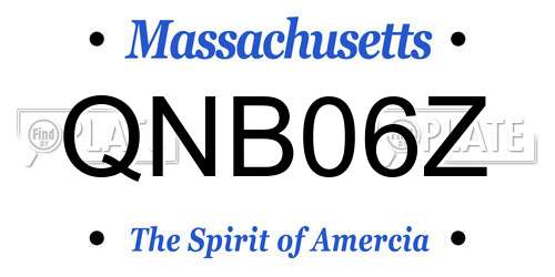 QNB06Z Massachusetts License Plate
