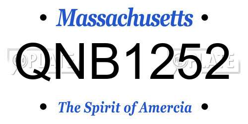 QNB1252 Massachusetts License Plate
