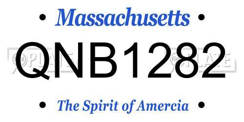 QNB1282 Massachusetts License Plate