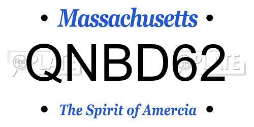 QNBD62 Massachusetts License Plate