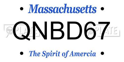 QNBD67 Massachusetts License Plate