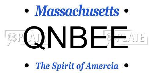 QNBEE Massachusetts License Plate