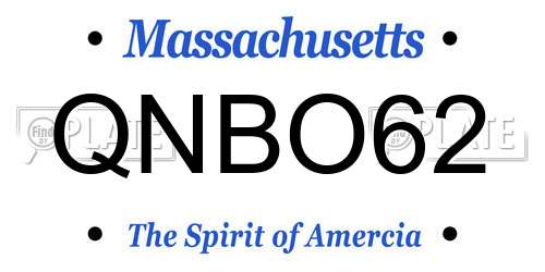 QNBO62 Massachusetts License Plate