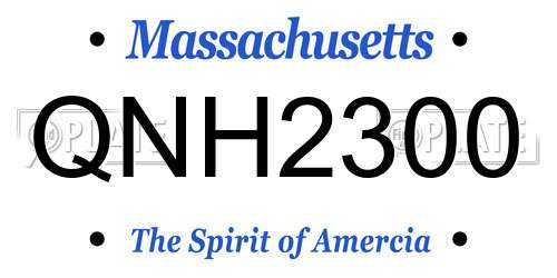 QNH2300 Massachusetts License Plate