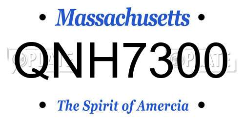 QNH7300 Massachusetts License Plate