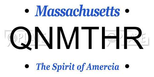 QNMTHR Massachusetts License Plate