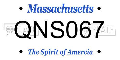 QNS067 Massachusetts License Plate