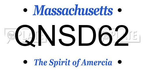 QNSD62 Massachusetts License Plate