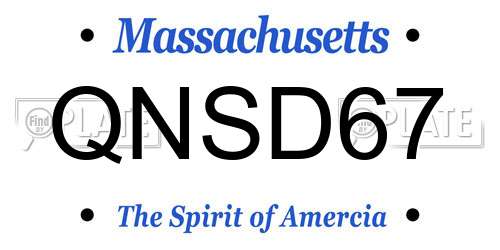 QNSD67 Massachusetts License Plate