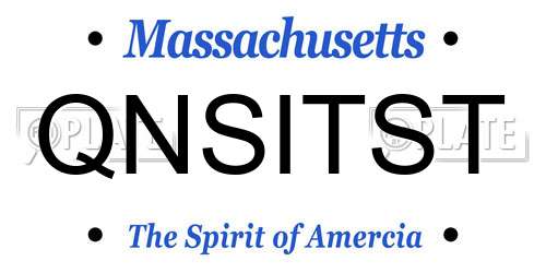 QNSITST Massachusetts License Plate