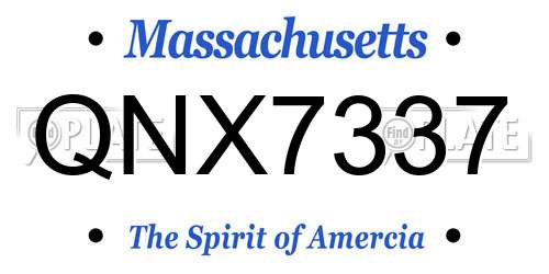 QNX7337 Massachusetts License Plate