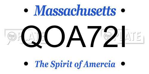 QOA72I Massachusetts License Plate