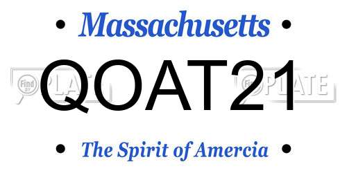 QOAT21 Massachusetts License Plate