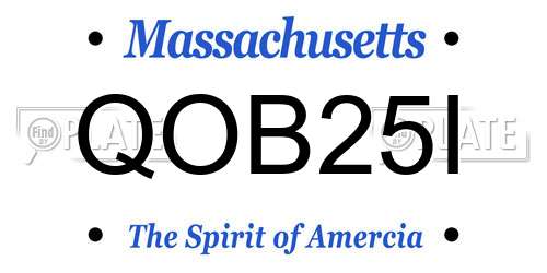 QOB25I Massachusetts License Plate