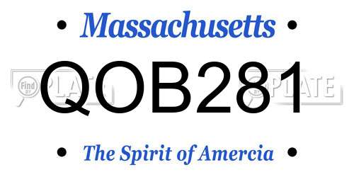 QOB281 Massachusetts License Plate