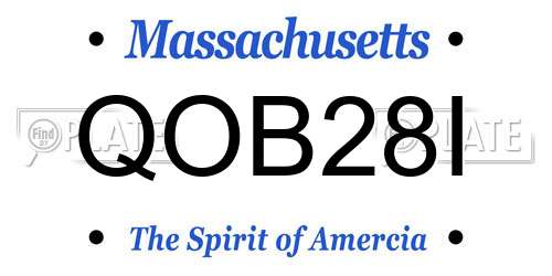 QOB28I Massachusetts License Plate