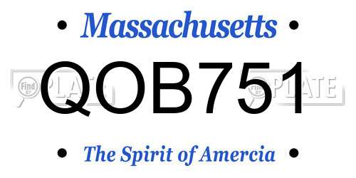 QOB751 Massachusetts License Plate