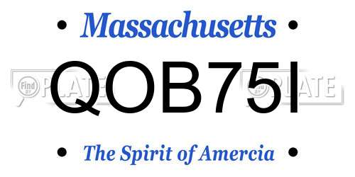 QOB75I Massachusetts License Plate