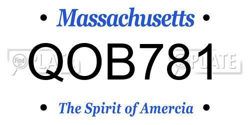 QOB781 Massachusetts License Plate