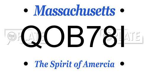 QOB78I Massachusetts License Plate