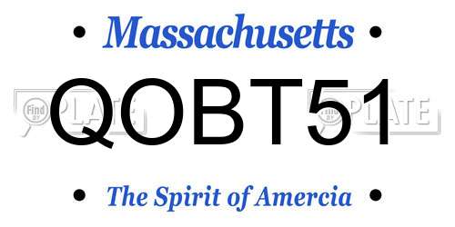 QOBT51 Massachusetts License Plate