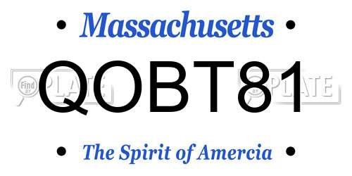 QOBT81 Massachusetts License Plate