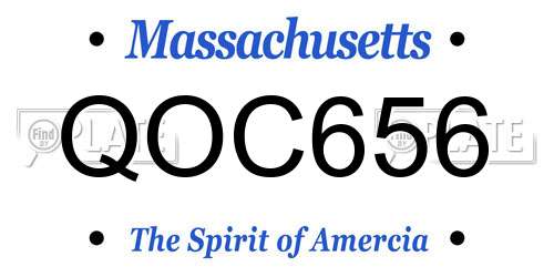 QOC656 Massachusetts License Plate