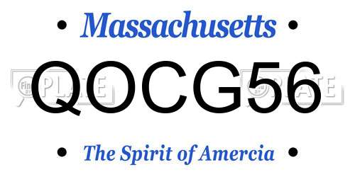 QOCG56 Massachusetts License Plate