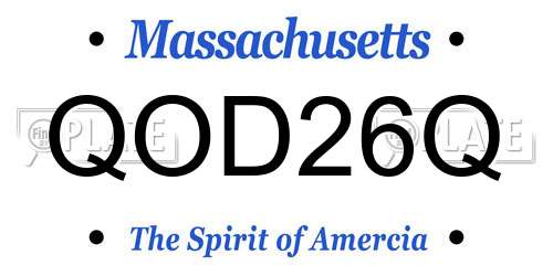 QOD26Q Massachusetts License Plate