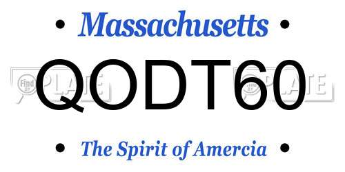 QODT60 Massachusetts License Plate