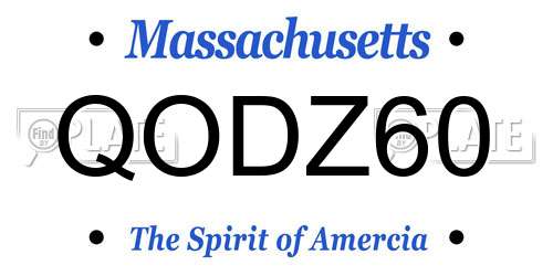 QODZ60 Massachusetts License Plate