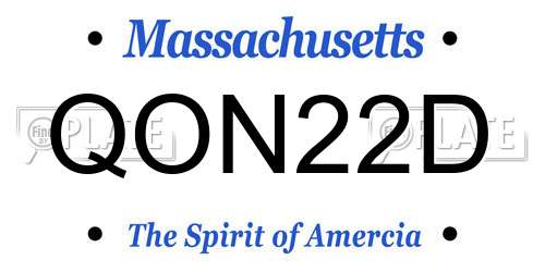 QON22D Massachusetts License Plate