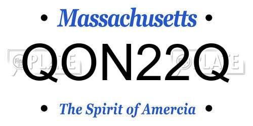 QON22Q Massachusetts License Plate