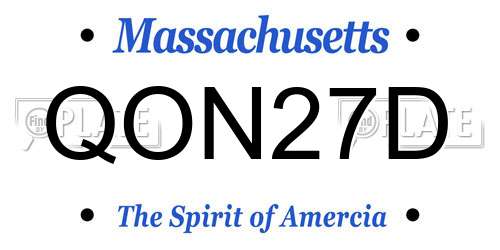 QON27D Massachusetts License Plate
