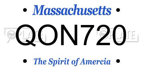 QON720 Massachusetts License Plate