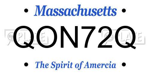 QON72Q Massachusetts License Plate