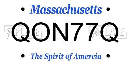 QON77Q Massachusetts License Plate