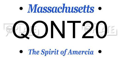 QONT20 Massachusetts License Plate