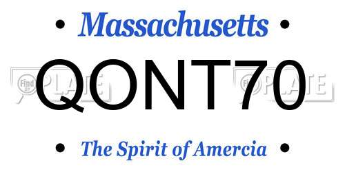 QONT70 Massachusetts License Plate