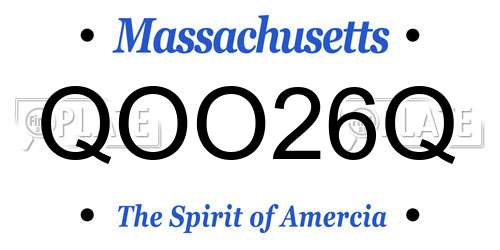 QOO26Q Massachusetts License Plate
