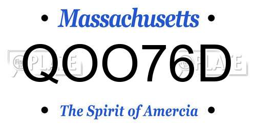 QOO76D Massachusetts License Plate