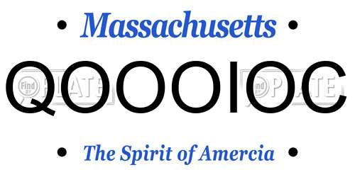 QOOOIOC Massachusetts License Plate