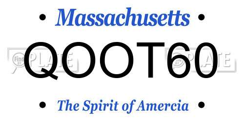 QOOT60 Massachusetts License Plate